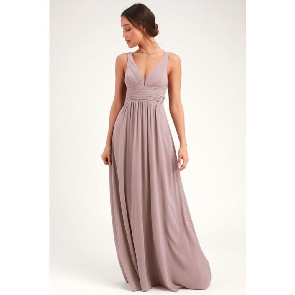 Lulu's Brown and Pink Pleated Maxi Dress for Weddings NWT! Size XS & S